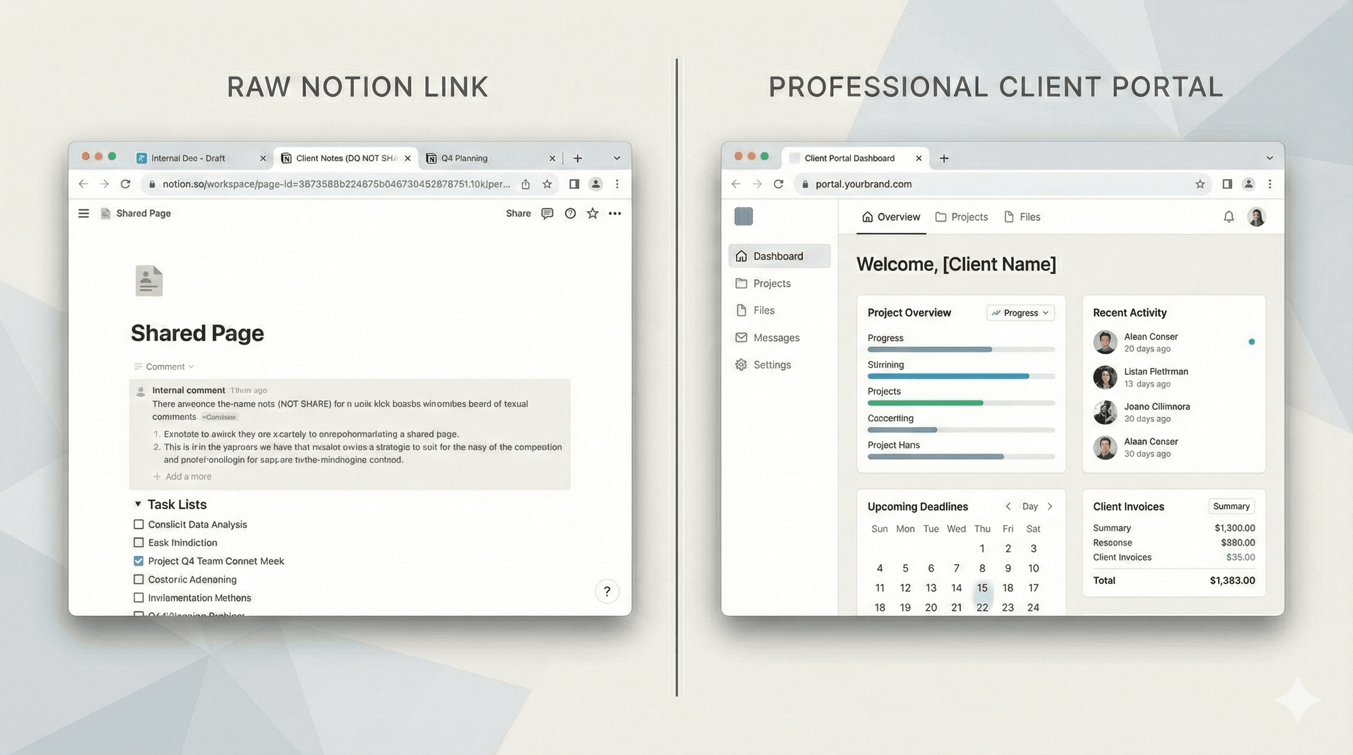 Why Sharing Raw Notion Links Hurts Your Professional Image