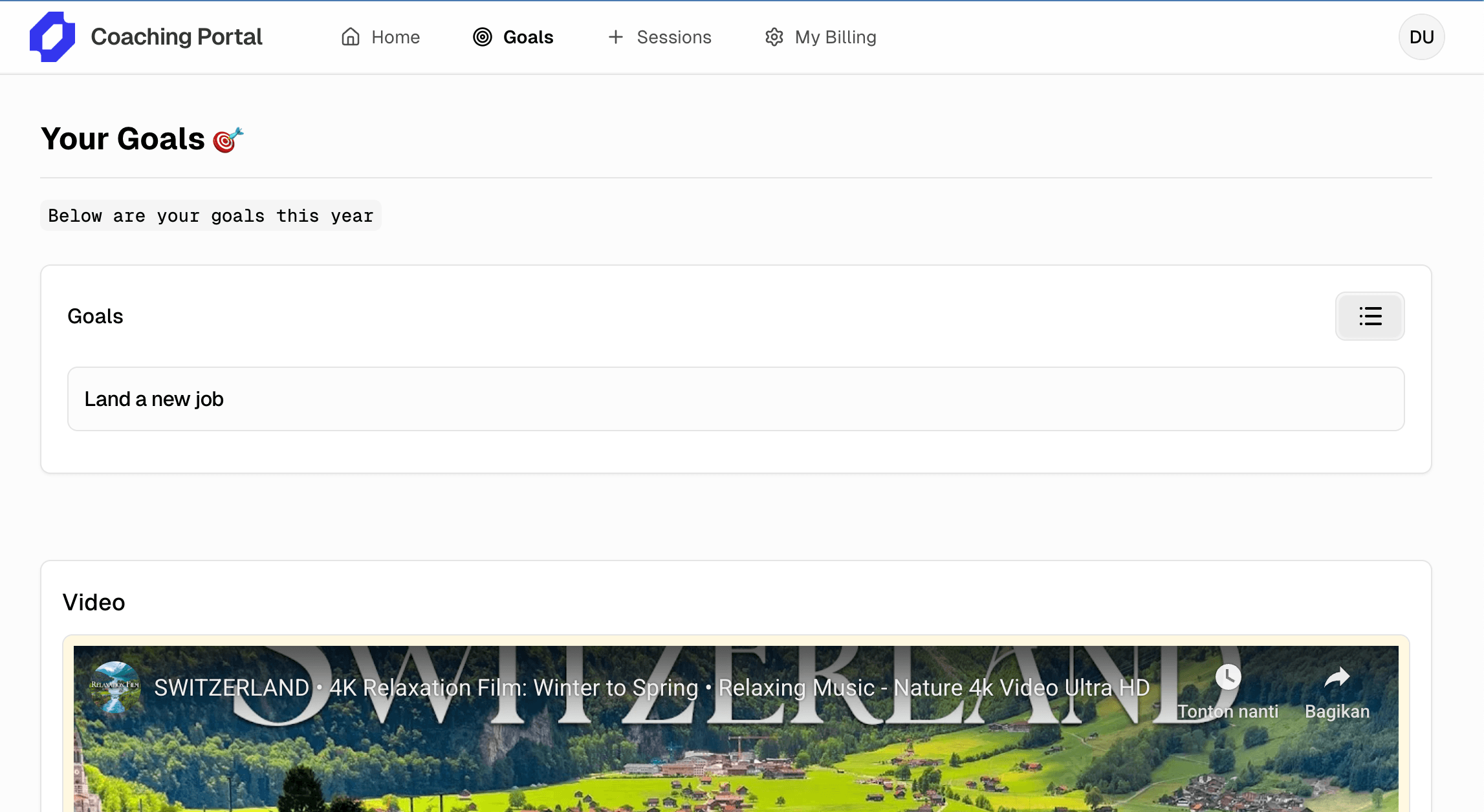 Coaching portal preview
